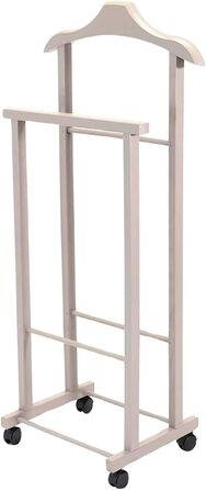 Tomaino - Valet's Bedroom in Wood - Clothes Rack with Wheels Ambrogio - Modern Valet for Clothing and Accessories (Dove)