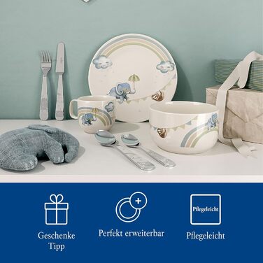 Дитячий набір столових приборів Villeroy & Boch Boho Kids, 4 шт., нержавіюча сталь, сріблястий/платиновий, для миття в посудомийній машині