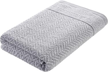 Набір рушників для душу Herzbach Home: 2 рушники 70x140 см, 100% бавовна, блакитно-білий/сріблясто-білий візерунок