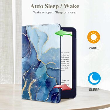 Чохол Fintie для Kindle Paperwhite 12-го покоління (2024/2025) з підставкою, петлею та авто-сном, Ozean Marmor