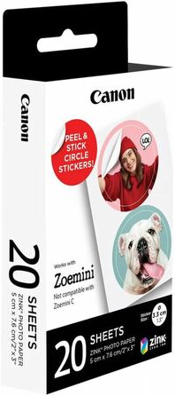 Canon Zoemini 2: Портативний фотодрук, Bluetooth 5.0, USB-C зарядка, комплект з папером ZP-2030-2C (Рожеве золото)