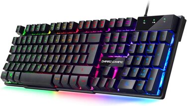 Клавіатура EMPIRE GAMING K300 QWERTZ: 105 клавіш, Anti-Ghosting, RGB-підсвітка, мультимедійні клавіші