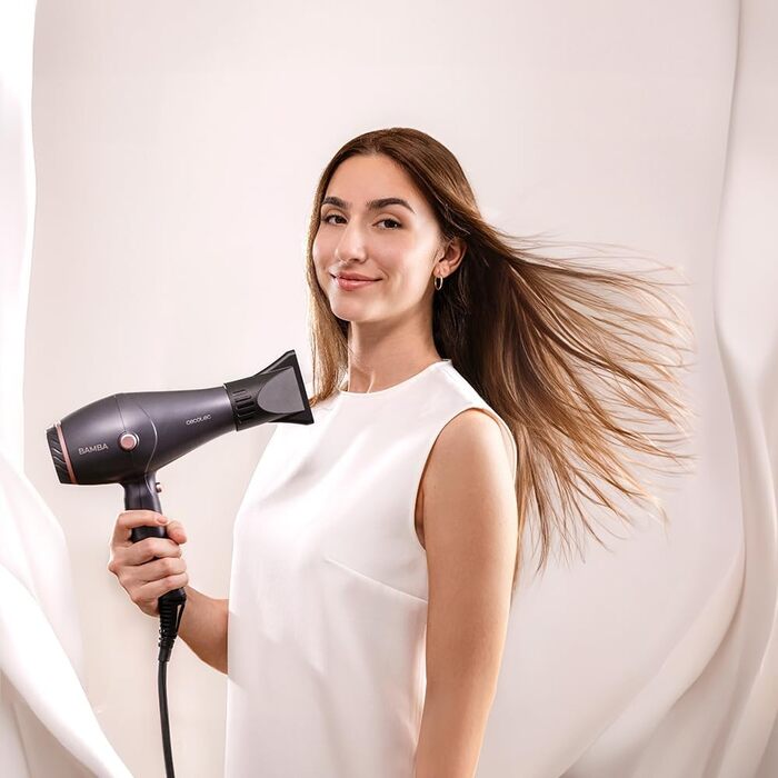 Фен Cecotec Bamba IoniCare Harmony, 2600W, регулювання температури та швидкості, технологія HairCare, іони, 1.8м, 2 насадки, холодний струмінь, сірий