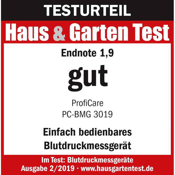 Тонометр ProfiCare® PC BMG 3121 для вимірювання артеріального тиску та пульсу | Виявлення аритмії | Тонометр на плечі з оцінкою ВООЗ | Білий | Модель 2024
