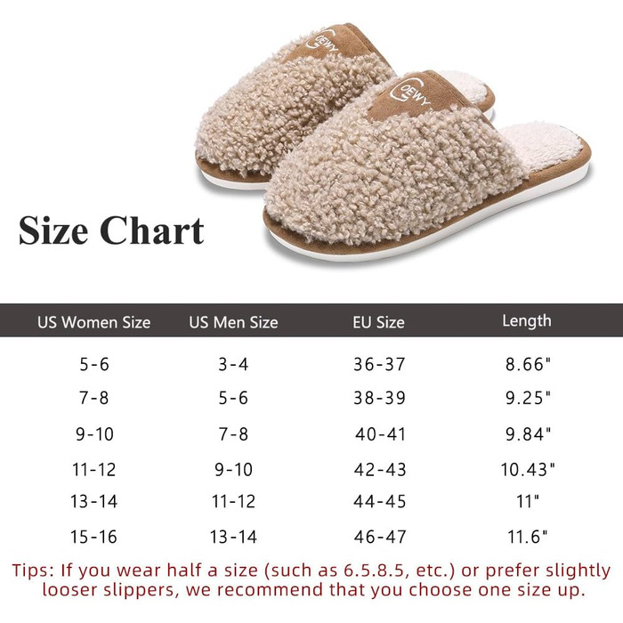 Зимові домашні тапочки для жінок та чоловіків з плюшу, теплих, м'яких, зручних, з пам'яттю, антиковзаючі, розмір 45.5/46.5 EU, коричневі