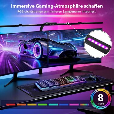 Світлодіодна настільна лампа для столу RGB, 120 см, з пультом дистанційного керування