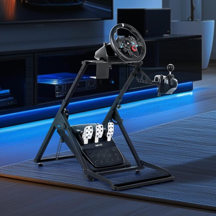 Стенд для керма CO-Z WS02-24: сумісний з Logitech G920/G27/G25/G29, Thrustmaster T80/T150/TX/F430, з кріпленням для перемикача передач, регульована висота, для гоночних симуляторів