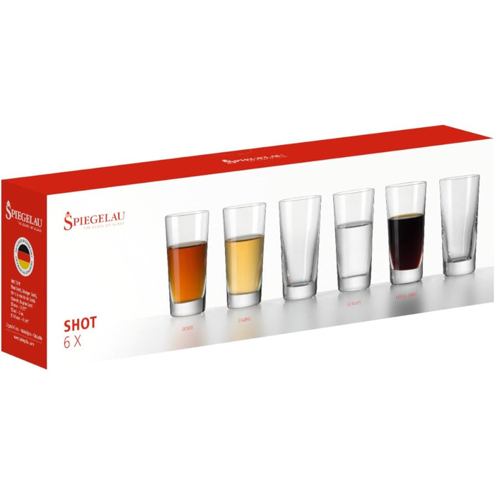 Spiegelau Schnapsgläser 55 ml, 6 Pieces, Special Glasses, 9000191, Crystal Shot Glasses, Brandy Glasses, Dishwasher Safe
