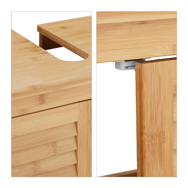 Relaxdays Bamboo Bathroom Vanity Cabinet