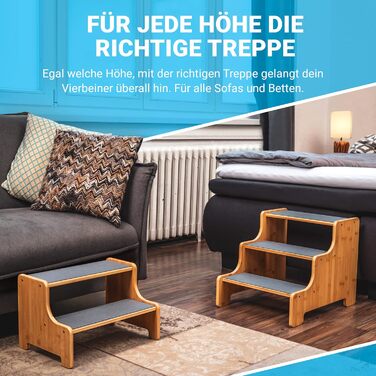 AMAZING Pet Stairs for Small, Medium, and Large Dogs, Cats. 3 Steps | Pet Stairs, Suitable for Young and Old Cats | 40 cm High for Sofa, Bed | Gentle on Joints, an Alternative to Dog Ramps