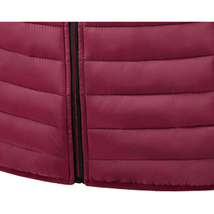 Чоловіча жилетка, утеплена, легка, тепла, для активного відпочинку, без рукавів, зимова, з стеганим оздобленням, з коміром-стійкою, слім-силует (L, бордовий)