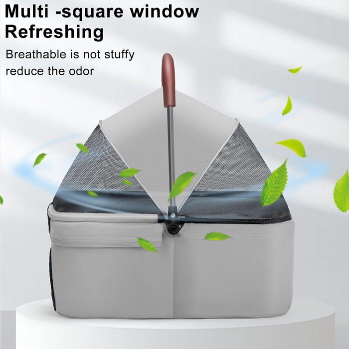 Дитяча та собача коляска 2-в-1, складна, сірого кольору