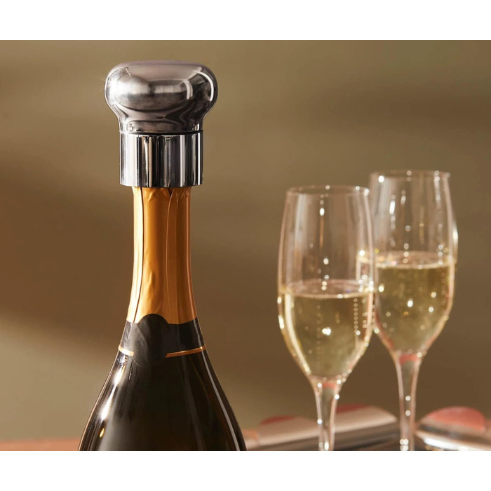 Alessi Noè GIA12 - Hermetic Bottle Stopper Design for Wine and Champagne Bottles, Polished, 10 x 8 x 14 cm