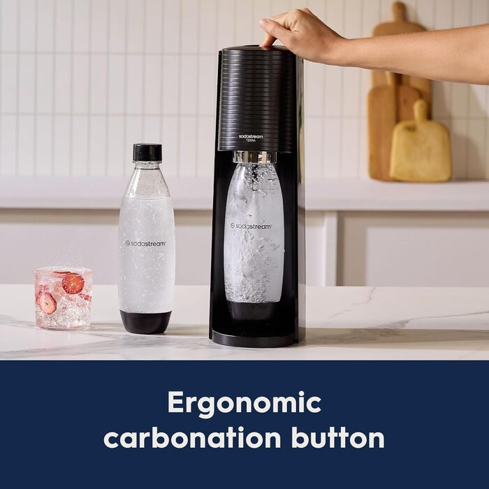 SodaStream Terra - Газовий напій SodaStream, чорний колір, з CO2 балончиком та пляшкою DWS