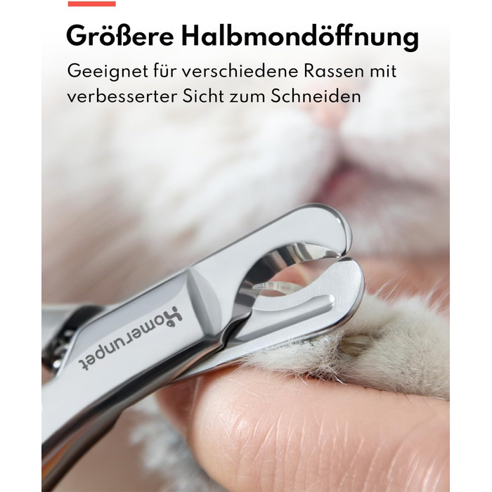 Ножиці для обрізання кігтів котів HomeRunPet з мартенситної сталі - професійні, безпечні, з антиковзними ручками