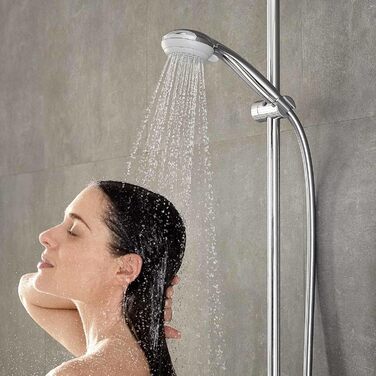 hansgrohe Crometta 85 - Showerhead, Hand Shower with Showerhead, Showerhead with Anti-limescale Function, Chrome, 28563000 (1 Spray Pattern with Water-Saving Function)