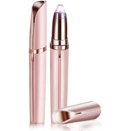 Електричний тример для брів та обличчя для жінок, безболісний, з гребінцем, білий/рожеве золото