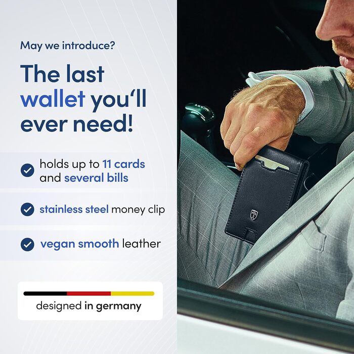 Чоловічий Slim Wallet TRAVANDO Austin з обтяжкою, RFID-захистом, чорний/помаранчевий