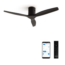 Вентилятор стельовий Windcalm M/ ABS чорний з Wi-Fi та пультом, 40W, Ø132cm, таймер, DC-двигун, літньо-зимовий режим, без освітлення