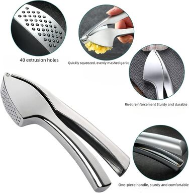 Преса для часнику та імбирю OhanaBeach® з нержавіючої сталі, довговічна та зручна у використанні