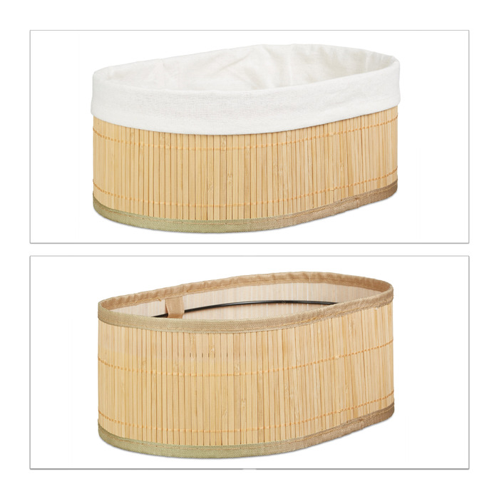 Relaxdays 3-Piece Bamboo Storage Basket Set