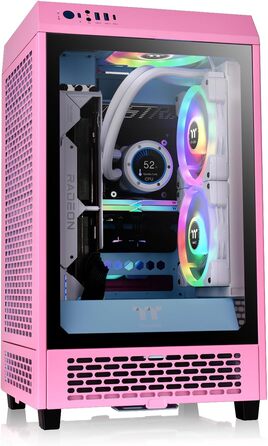 Корпус Thermaltake The Tower 200 Turquoise Mini-ITX з вертикальним оглядом, скло Temperd Glass, 280мм підтримка AIO, GPU до 380мм, турквіс