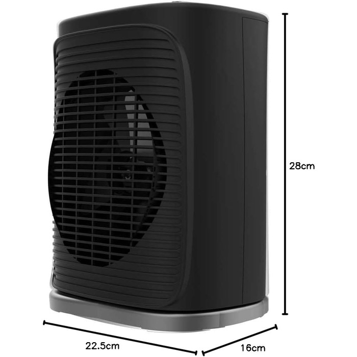 Теплова гармата Cecotec ReadyWarm 2070 Max Force, 2000 Вт, 3 режими роботи (охолодження/тепло/жар), 2 рівні потужності, автоматичне вимкнення, чорно-білий
