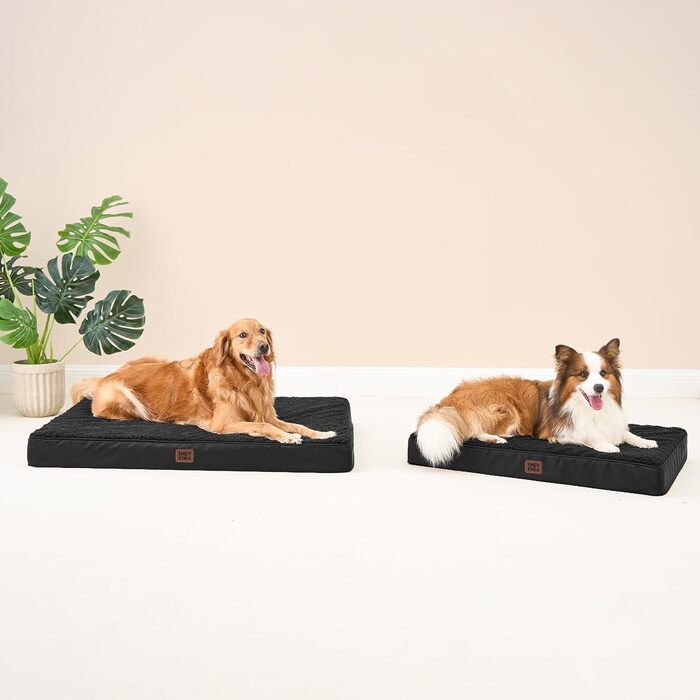 Ортопедичне ліжко для собак середнього розміру EHEYCIGA 89x58x9 см, м'яке, миється, для лежанки, чорне