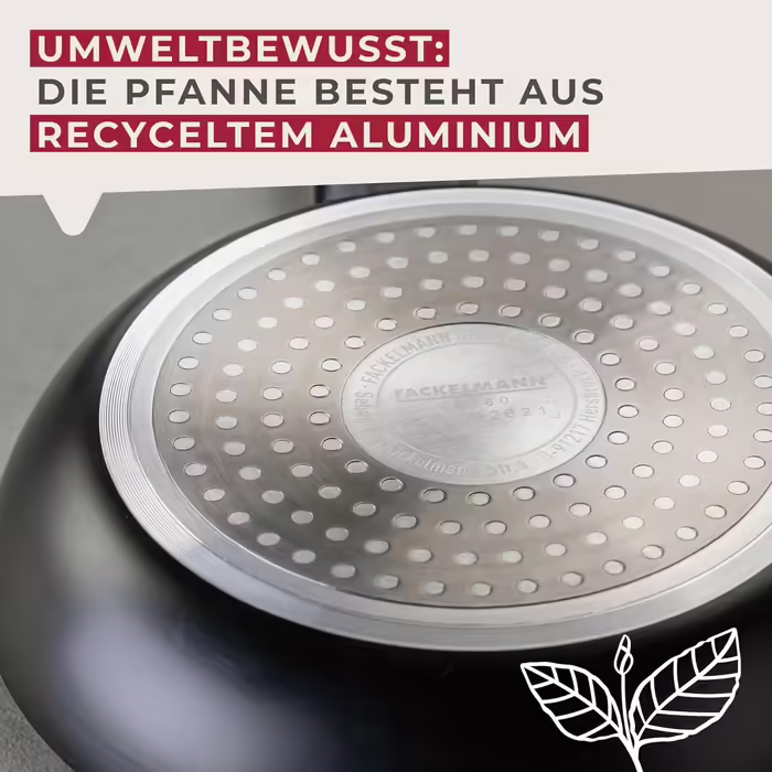 Fackelmann 28cm Statement – Ceramic Coated Frying Pan - Recycled Aluminum with Non-Stick Coating – Suitable for All Cooktops Including Induction, PFAS-Free (28 cm, Frying Pan)