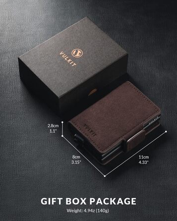 Чохл для карток VULKIT: шкіряний гаманець для чоловіків з RFID захистом (колір коричневий)