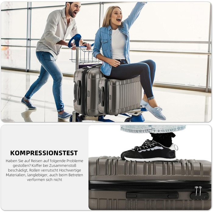 Набір валіз Beibye Hartschalen з твін-колесами (кофе, набір)