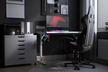 Ігровий підлітковий стіл з регулюванням висоти, карбоновий, білий, 120 см