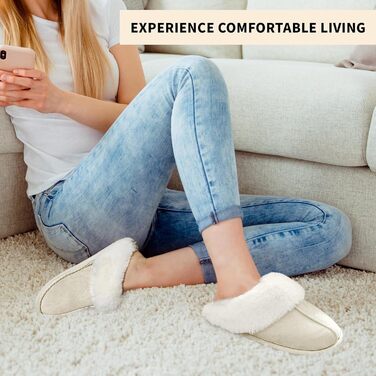 Домашні тапочки жіночі чоловічі зимові, плюшеві, теплі, з підкладкою, зручні, антиковзні, бежеві, 40/41 EU