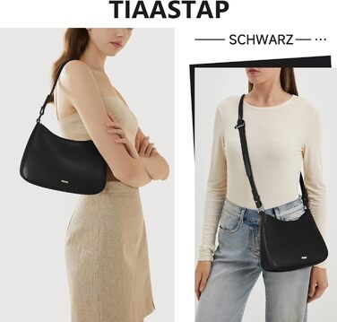 Сумка жіноча TIAASTAP Hobo Bag Y2K чорна, маленька сумка на плече з PU шкіри для дівчат-підлітків