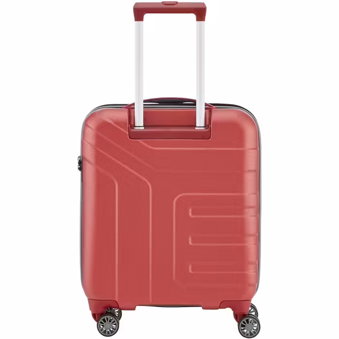 Жорсткий ручний чемодан Travelite VECTOR 55 см з TSA-замком, IATA, 4 колеса, 40 л, кораловий (червоний)