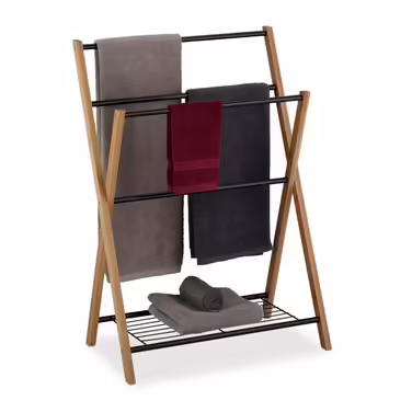 Relaxdays Standing Towel Rack with Shelf