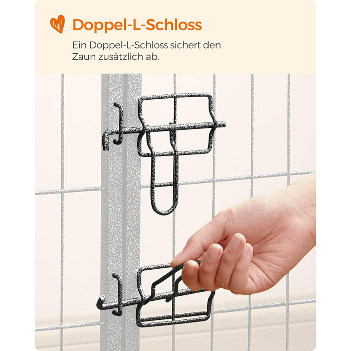 Вольєр для тварин Feandrea Freilaufgege XL (77x80 см), сірий, збірний, для великих тварин, 8 панелей