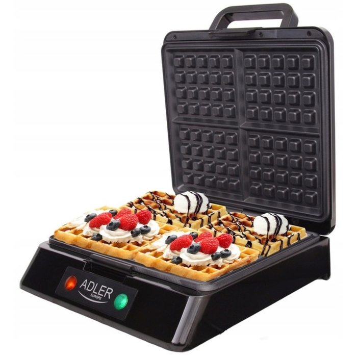 Вафельниця ADLER AD3036, 1500 Вт, сріблястий/сірий