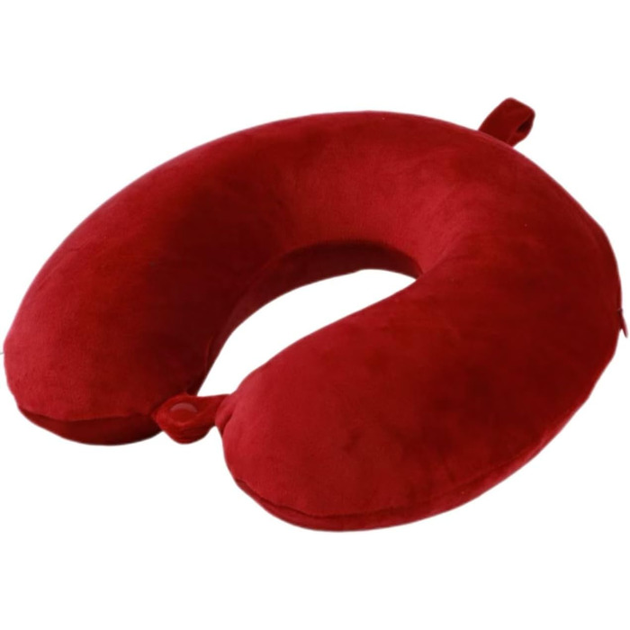 Подушка для шиї, 100% Memory Foam, U-подібна, легка, портативна, для подорожей (червона)