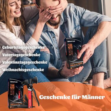 Мультитул 16 в 1 для чоловіків: інструмент для кемпінгу, виживання, подарунок на День батька (червоний)