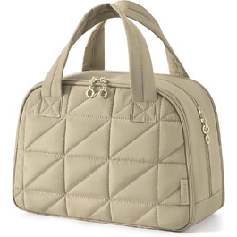 BAGSMART Косметичка для подорожей, велика, чорна/коричнева, з ручкою