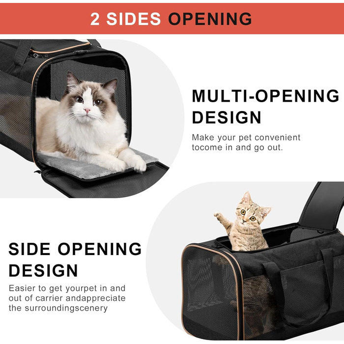 Чорна сумка-переноска для собак, ідеальна для подорожей, міцна та довговічна