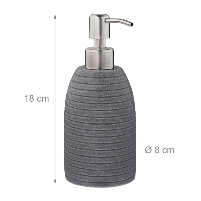 Relaxdays Stainless Steel Soap Dispenser with Grooves