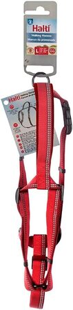 Шлейка для собак HALTI Walking з м'якою неопреновою підкладкою, 5 регульованих ременів та світловідбиваючим матеріалом. Підходить для собак середніх розмірів (L), червона