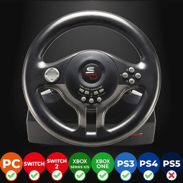 Руль SUBSONIC-Superdrive SV250 з педалями та перемикачами передач для Switch, PS4, Xbox Series X/One