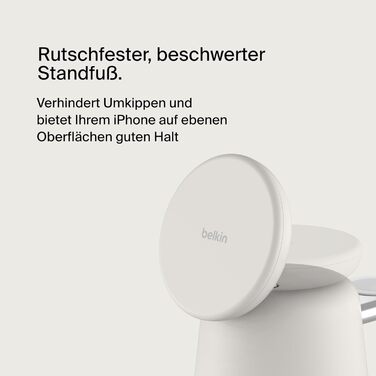 Беспроводная зарядная станция Belkin BoostCharge Pro 2-в-1 Qi2 15W MagSafe для iPhone, Apple Watch, AirPods (пісочний)
