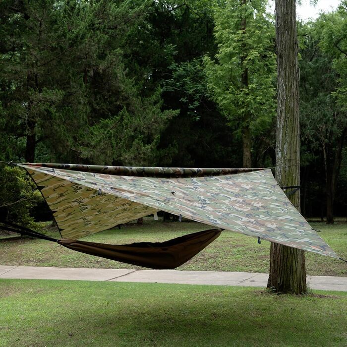 FREE SOLDIER Camo Tarp - 3m x 3.2m Waterproof Shelter - Ultralight Tent Footprint, UV Protection, Camping Sun Shade