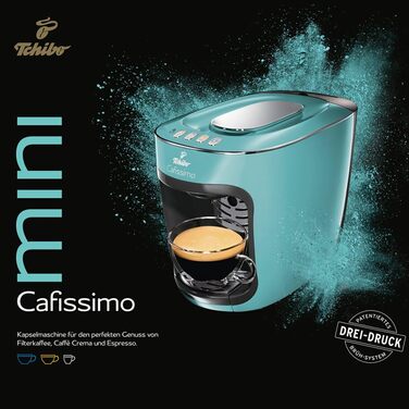 Капсульна кавова машина Tchibo Cafissimo mini для кави, еспресо, крема та чаю, бірюзова