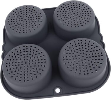 Dpofirs Loaf Pan with Four Cups, Mini Burger Buns Made of Food-Grade Silicone Material, Burger Buns Baking Mold with Non-Stick Coating, High Heat Resistance for Bread and Buns