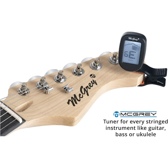 McGrey Rockit ST Комплект електрогітари (8-частинний стартовий набір: гітара, підсилювач, запасні струни, гітарний чохол, тюнер, медіатори, ремінь та гітарний кабель) (Чорний)